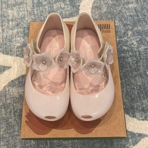 Mini Melissa Ultragirl Flower Pink Beige size 7